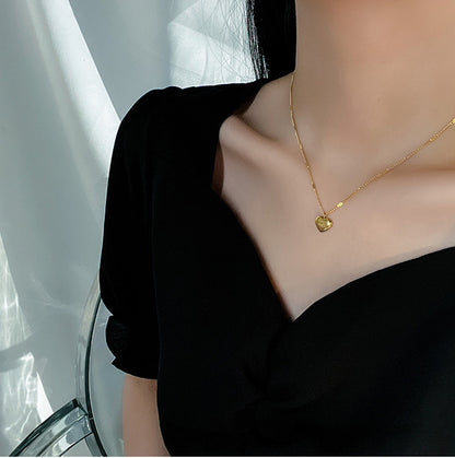 Flag Village Fashion Jewelry Necklace For Women New Trend Vintage Simple Love Heart Pendant Elegant Party Jewelry Birthday Gifts