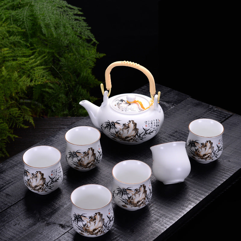 Flag Village Large-capacity Set Of Ceramic Tea Set With Gift Box