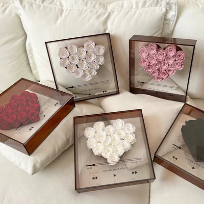 Flag Village Transparent Acrylic Flower Box Eternal Flower Love CD Valentine's Day Gift