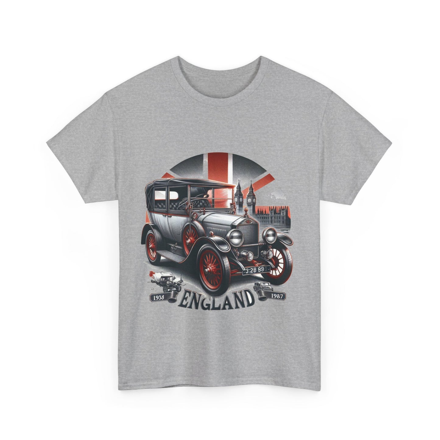 Flag Village UK Vintage Car Flag T-SHIRT Heavy Cotton Tee UK0014