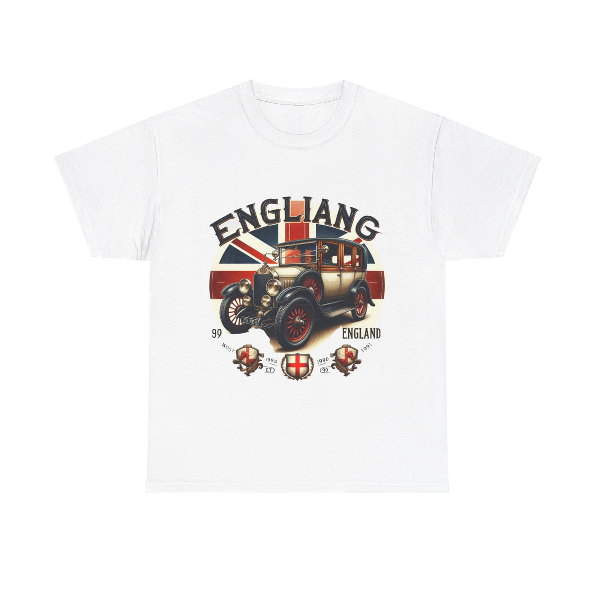 Flag Village UK Vintage Car Flag T-SHIRT Heavy Cotton Tee UK0002