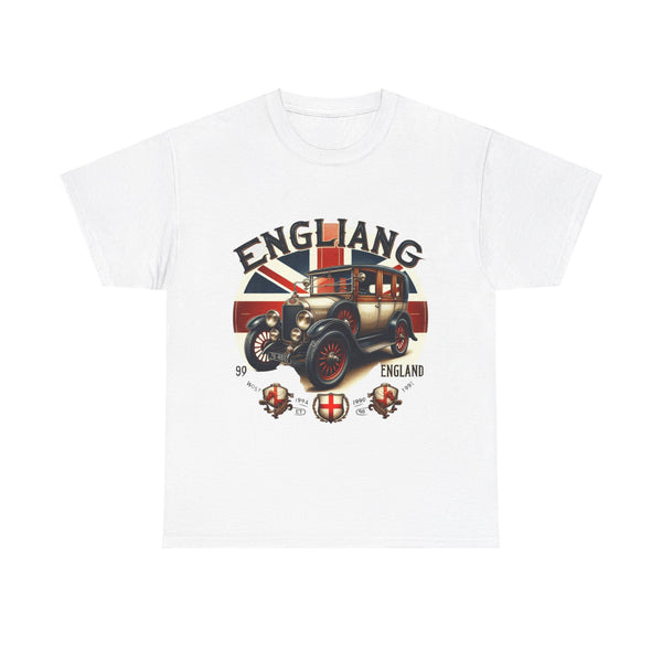 Flag Village UK Vintage Car Flag T-SHIRT Heavy Cotton Tee UK0002