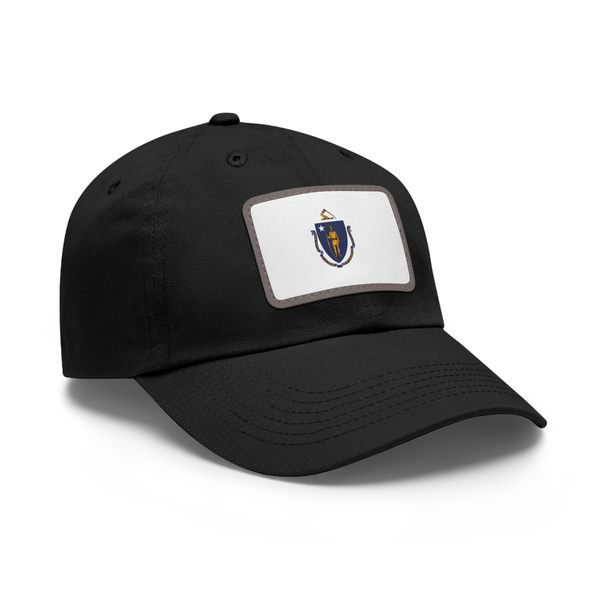 Flag Village USA Massachusetts State Flag Hat Cap with Leather Patch