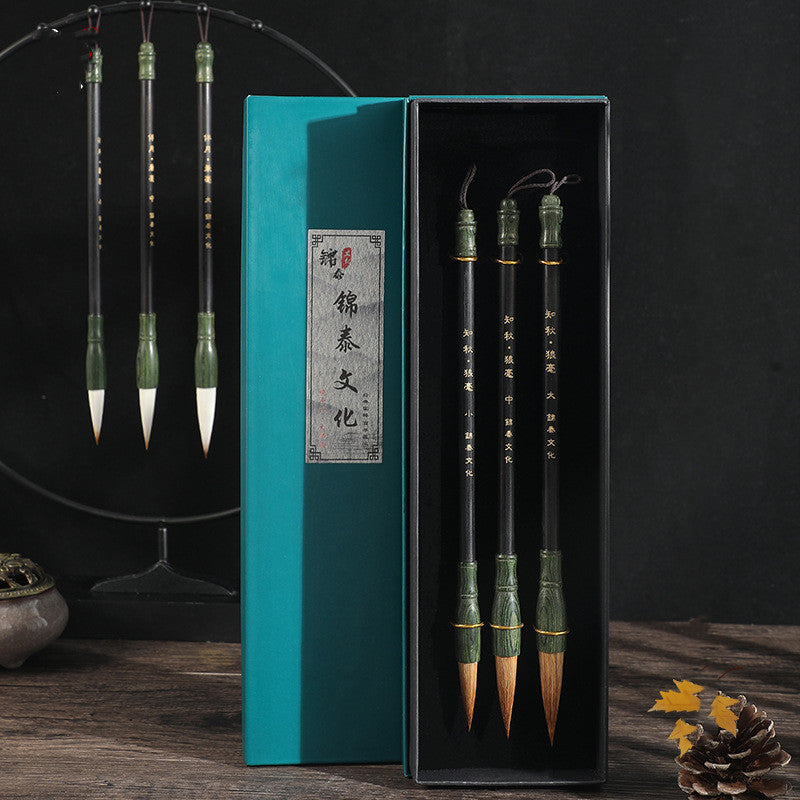 Flag Village Chinese Calligraphy Painting Brushes Set 3 Pieces In A Gift Box