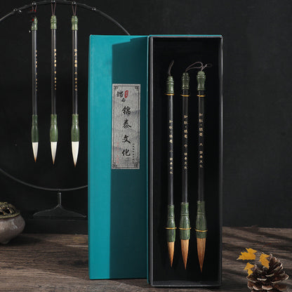 Flag Village Chinese Calligraphy Painting Brushes Set 3 Pieces In A Gift Box