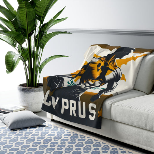 Flag Village Cyprus Sporting Flag Sherpa Fleece Blanket CYP0003