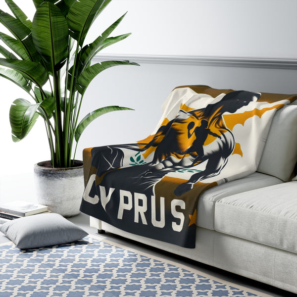 Flag Village Cyprus Sporting Flag Sherpa Fleece Blanket CYP0003