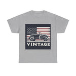 Flag Village USA Vintage Car Flag T-SHIRT Heavy Cotton Tee USA0004
