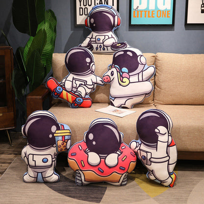 Flag Village Simulation Space Series Plush Pillow Toys Astronaut Spaceman Rocket Spacecraft Stuffed Doll Nap Pillow Kids Birthday Gifts