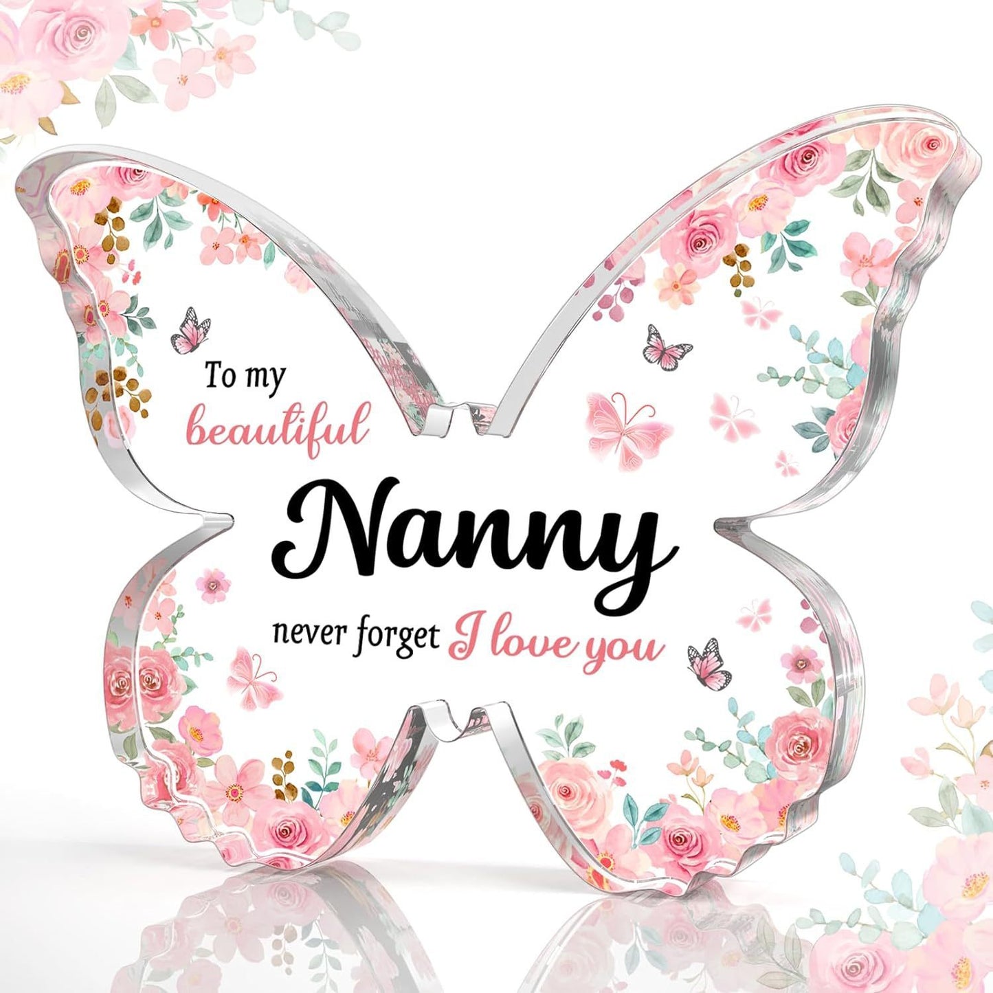 Flag Village Mother's Day Gifts For Mom Grandma Nana DIY Unique Mom Birthday Gift Ideas Butterfly-Shaped Acrylic Keepsake Gifts For Mothers Day