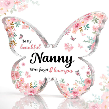 Flag Village Mother's Day Gifts For Mom Grandma Nana DIY Unique Mom Birthday Gift Ideas Butterfly-Shaped Acrylic Keepsake Gifts For Mothers Day