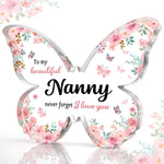 Flag Village Mother's Day Gifts For Mom Grandma Nana DIY Unique Mom Birthday Gift Ideas Butterfly-Shaped Acrylic Keepsake Gifts For Mothers Day