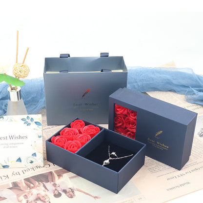 Flag Village Fashion Creative Royal Blue 6 Roses Window Gift Box
