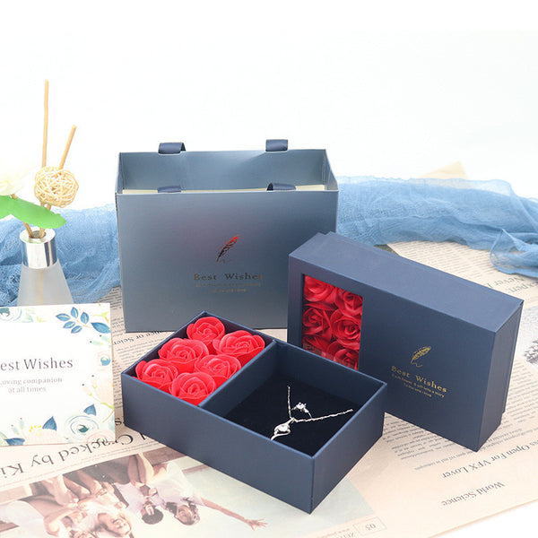 Flag Village Fashion Creative Royal Blue 6 Roses Window Gift Box