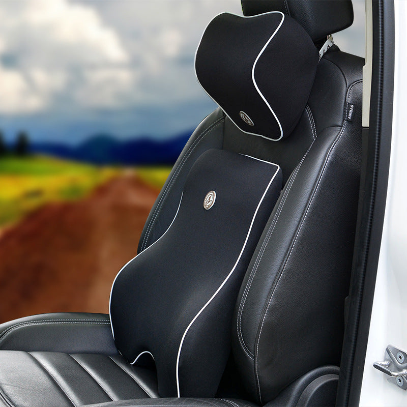 Flag Village Auto Tools Car Memory Cotton Lumbar Suit Pillow Back Pad Waist Car Interior Seat Four Seasons Universal New Slow Rebound