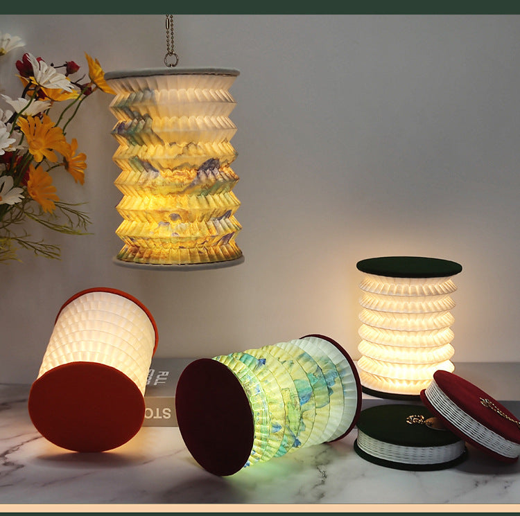 Flag Village Folding Small Lantern For Cultural And Creative Gifts