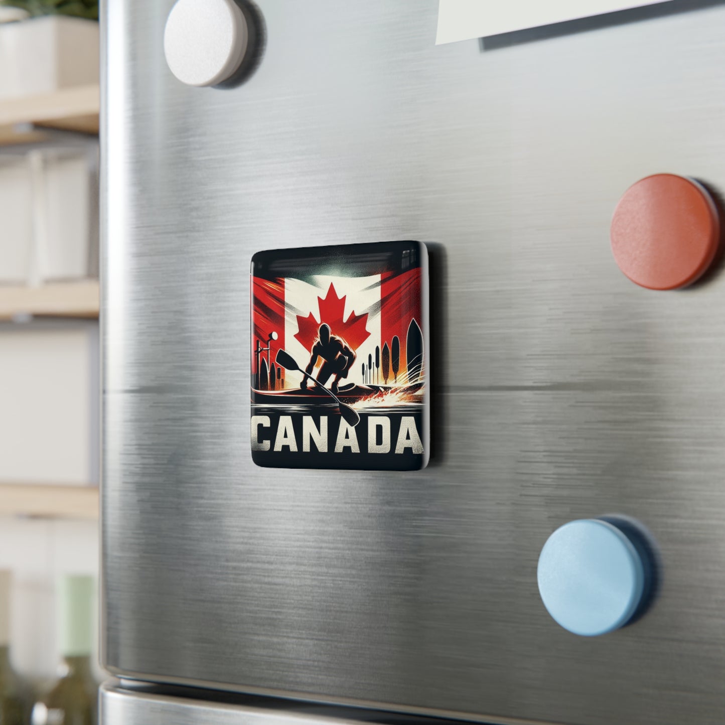 Flag Village CANADA Flag Sporting Porcelain Magnet, Square CAN0005