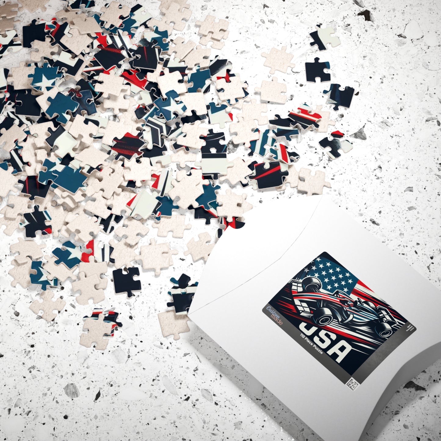 Flag Village United Stetes Racing Car Sporting Flag Puzzle (110, 252, 520, 1014-piece) USA0018