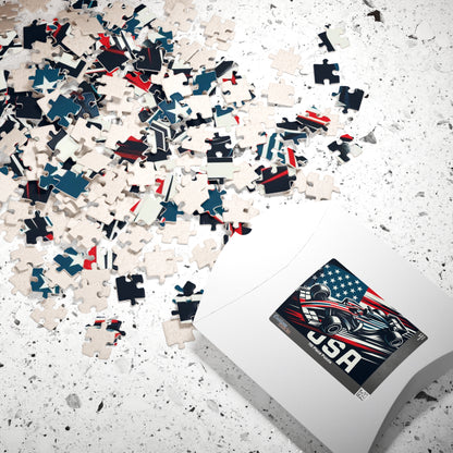 Flag Village United Stetes Racing Car Sporting Flag Puzzle (110, 252, 520, 1014-piece) USA0018