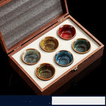 Flag Village High-grade Ceramic Small Tea Bowl Tasting Cups Tealight Gift Box Set
