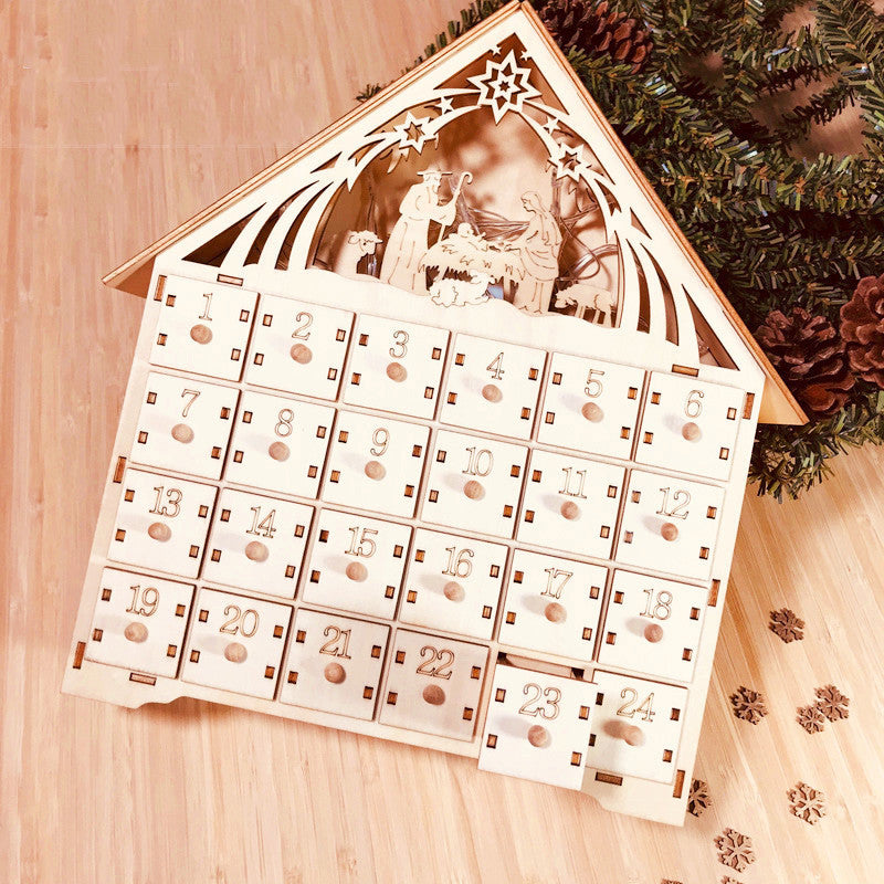 Flag Village DIY wooden calendar Christmas gift box
