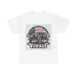 Flag Village USA Vintage Car Flag T-SHIRT Heavy Cotton Tee USA0009