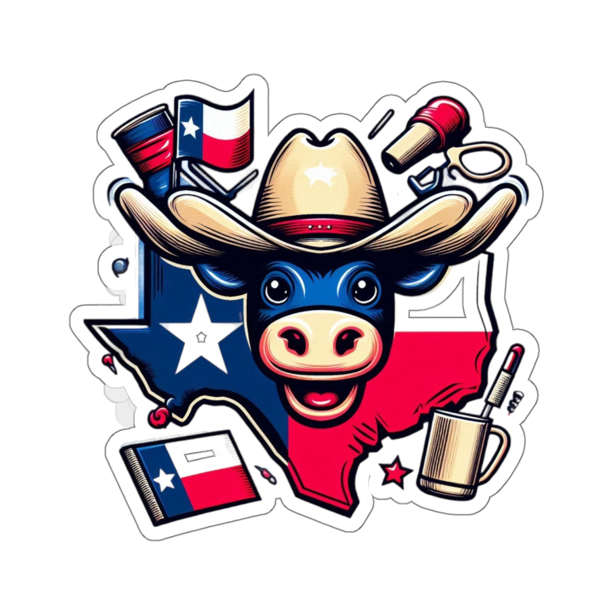 Flag Village USA TEXAS State Flag Sticker 2", 3", 4", 6" TX03