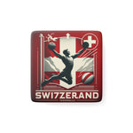 Flag Village Switzerland Flag Sporting Porcelain Magnet, Square CHE0005