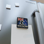 Flag Village New Zealand Flag Sporting Porcelain Magnet, Square NZL0006
