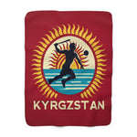 Flag Village Kyrgyzstan Sporting Flag Sherpa Fleece Blanket KGZ0001