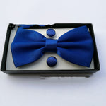 Flag Village Pocket Square Cufflinks Set Men's Bow Gift Box