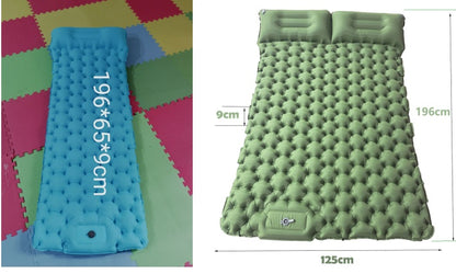 Flag Village Outdoor Camping Travel Portable Inflatable Cushion Built-in Foot Inflatable