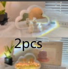 Flag Village Tulip Night Lamp DIY Material Cloud Tulips Night Lamp Decorative Mirrors Photo Frame LED Table Lights Korean Creative Desk Bedroom Handmade Birthday Gifts