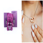 Flag Village Eternal Rose Teddy Bear Gifts Box With Necklace Rotate Rose Jewelry Box Valentine Wedding Storage Gift Case For Women Girlfriend