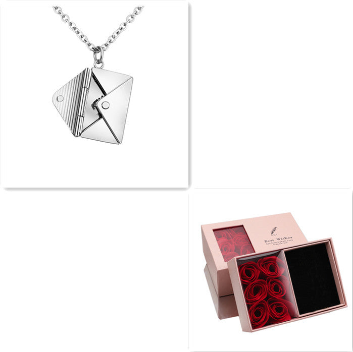 Flag Village Fashion Jewelry Envelop Necklace Women Lover Letter Pendant Best Gifts For Girlfriend