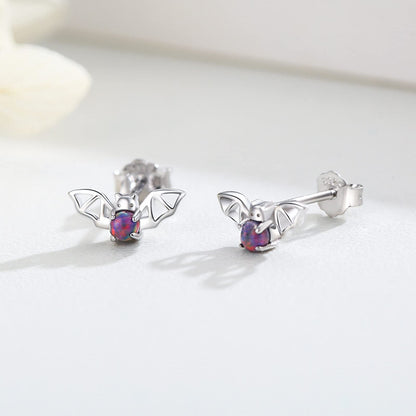 Flag Village Bat Earrings 925 Sterling Silver Opal Bat Jewelry Gifts for Girls Women