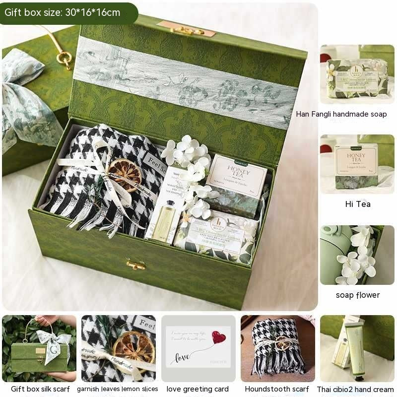 Flag Village Gift Gift For Girlfriend Niche Winter Scarf Gift Box