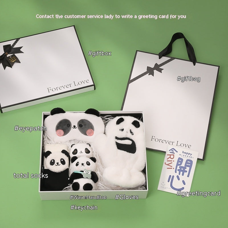Flag Village Panda Peripheral Gifts Girlfriends Birthday Elements Practical Winter Warm New Years's Banquet Hand Box Christmas