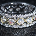 Flag Village Elegant Female Zircon Stone Ring Finger Rings For Women Promise Love Valentine's Day Gifts
