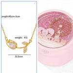 Flag Village Ferris Wheel Induction Lamp Light Luxury Ring Set Chain Jewelry Box