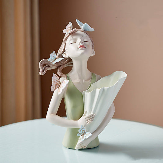 Flag Village Home Decor Girl Figurine Resin Sculpture Abstract Art Room Decor Nordic Decoration Home Living Room Decoration Accessories Gifts