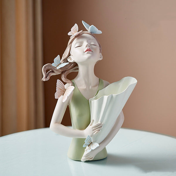 Flag Village Home Decor Girl Figurine Resin Sculpture Abstract Art Room Decor Nordic Decoration Home Living Room Decoration Accessories Gifts