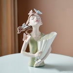 Flag Village Home Decor Girl Figurine Resin Sculpture Abstract Art Room Decor Nordic Decoration Home Living Room Decoration Accessories Gifts