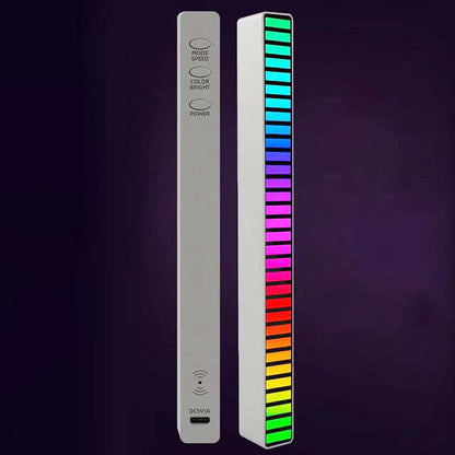 Flag Village Auto Tools New Car Sound Control Light RGB Voice-Activated Music Rhythm Ambient Light With 32 LED 18 Colors Car Home Decoration Lamp