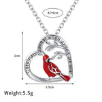 Flag Village Creative Heart Shaped Cardinal Pendant Necklace, Exquisite Party Commemorative Accessory Gift Jewelry Anniversary Party Gifts, Valentine's Day Gift