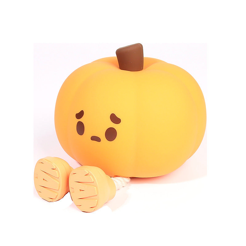 Flag Village Home Decor Halloween Pumpkin Night Light Cute Soft Silicone Lamp Touch  Dimmable Rechargeable Bedside Decor Light Kids Gifts Halloween Decorations