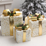 Flag Village Christmas Gift Box Fabric Gift Bag Three-piece Pile Head Gift Box