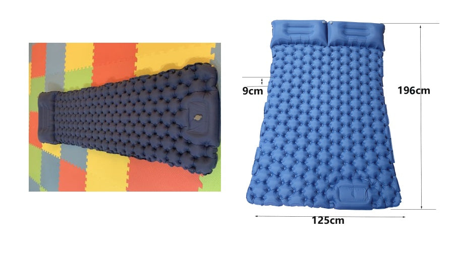 Flag Village Outdoor Camping Travel Portable Inflatable Cushion Built-in Foot Inflatable