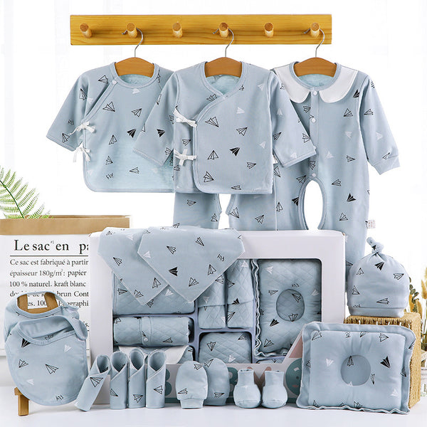 Flag Village Baby Full Moon Gift Baby Clothes Newborn Gift Box 18 Pieces Set Newborn Baby Clothes Combed Cotton