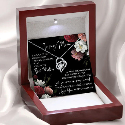Flag Village Mother's Day Gift Rosewood Lamp Box Suit Hollow Heart-shaped Zircon Pendant Necklace